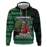 Bigfoot Christmas Zip Hoodie Squatching Through The Snow - Wonder Print Shop