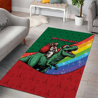 T Rex And Jesus Christmas Area Rug Not Today Santa - Wonder Print Shop