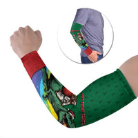 T Rex And Jesus Christmas Arm Sleeves Not Today Santa - Wonder Print Shop
