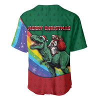T Rex And Jesus Christmas Baseball Jersey Not Today Santa - Wonder Print Shop