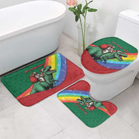 T Rex And Jesus Christmas Bathroom Set Not Today Santa - Wonder Print Shop