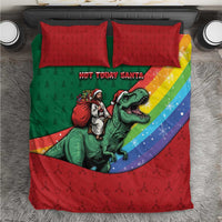 T Rex And Jesus Christmas Bedding Set Not Today Santa - Wonder Print Shop