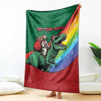 T Rex And Jesus Christmas Blanket Not Today Santa - Wonder Print Shop