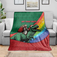 T Rex And Jesus Christmas Blanket Not Today Santa - Wonder Print Shop