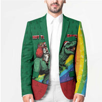 T Rex And Jesus Christmas Blazer Not Today Santa - Wonder Print Shop