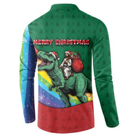 T Rex And Jesus Christmas Button Sweatshirt Not Today Santa - Wonder Print Shop