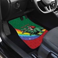 T Rex And Jesus Christmas Car Mats Not Today Santa - Wonder Print Shop