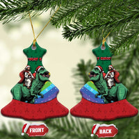 T Rex And Jesus Christmas Ceramic Ornament Not Today Santa - Wonder Print Shop