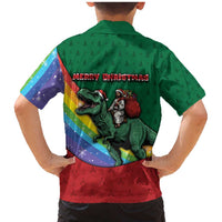 T Rex And Jesus Christmas Family Matching Mermaid Dress and Hawaiian Shirt Not Today Santa - Wonder Print Shop