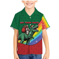 T Rex And Jesus Christmas Family Matching Mermaid Dress and Hawaiian Shirt Not Today Santa - Wonder Print Shop