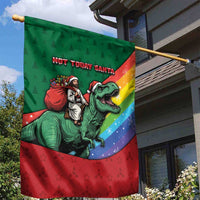 T Rex And Jesus Christmas Garden Flag Not Today Santa - Wonder Print Shop