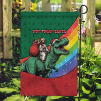 T Rex And Jesus Christmas Garden Flag Not Today Santa - Wonder Print Shop