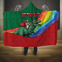 T Rex And Jesus Christmas Hooded Blanket Not Today Santa - Wonder Print Shop
