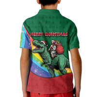 T Rex And Jesus Christmas Kid Polo Shirt Not Today Santa - Wonder Print Shop