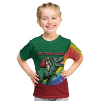 T Rex And Jesus Christmas Kid T Shirt Not Today Santa - Wonder Print Shop