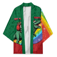 T Rex And Jesus Christmas Kimono Not Today Santa - Wonder Print Shop