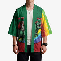 T Rex And Jesus Christmas Kimono Not Today Santa - Wonder Print Shop
