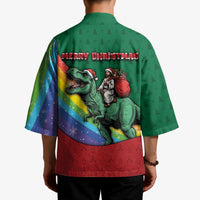 T Rex And Jesus Christmas Kimono Not Today Santa - Wonder Print Shop