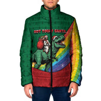 T Rex And Jesus Christmas Padded Jacket Not Today Santa - Wonder Print Shop