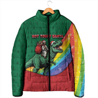 T Rex And Jesus Christmas Padded Jacket Not Today Santa - Wonder Print Shop