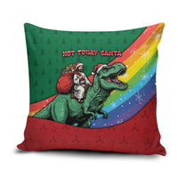 T Rex And Jesus Christmas Pillow Cover Not Today Santa - Wonder Print Shop