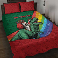T Rex And Jesus Christmas Quilt Bed Set Not Today Santa - Wonder Print Shop