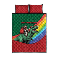 T Rex And Jesus Christmas Quilt Bed Set Not Today Santa - Wonder Print Shop