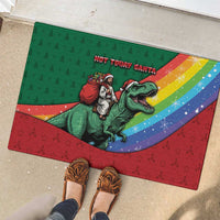 T Rex And Jesus Christmas Rubber Doormat Not Today Santa - Wonder Print Shop