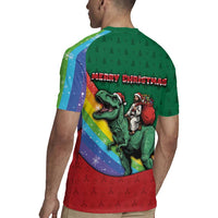 T Rex And Jesus Christmas Rugby Jersey Not Today Santa - Wonder Print Shop