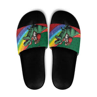 T Rex And Jesus Christmas Slide Sandals Not Today Santa - Wonder Print Shop