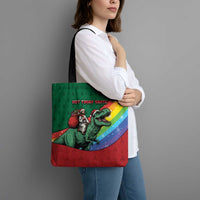 T Rex And Jesus Christmas Tote Bag Not Today Santa - Wonder Print Shop