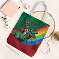 T Rex And Jesus Christmas Tote Bag Not Today Santa - Wonder Print Shop
