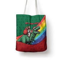 T Rex And Jesus Christmas Tote Bag Not Today Santa - Wonder Print Shop