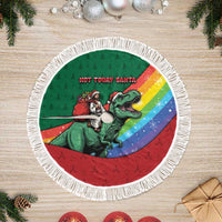 T Rex And Jesus Christmas Tree Skirt Not Today Santa - Wonder Print Shop