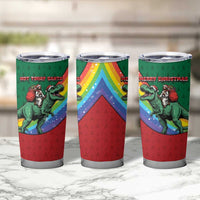 T Rex And Jesus Christmas Tumbler Cup Not Today Santa - Wonder Print Shop