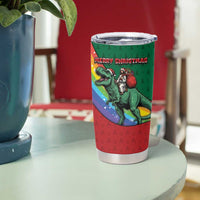 T Rex And Jesus Christmas Tumbler Cup Not Today Santa - Wonder Print Shop