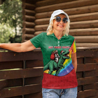 T Rex And Jesus Christmas Women Polo Shirt Not Today Santa - Wonder Print Shop