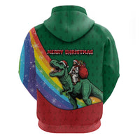 T Rex And Jesus Christmas Zip Hoodie Not Today Santa - Wonder Print Shop