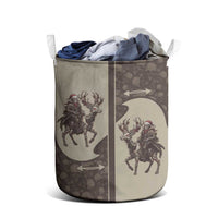Western Yoke Laundry Basket Skeleton Cowboy Santa On A Reindeer - Wonder Print Shop