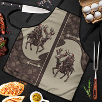 Western Yoke Apron Skeleton Cowboy Santa On A Reindeer - Wonder Print Shop