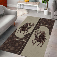 Western Yoke Area Rug Skeleton Cowboy Santa On A Reindeer - Wonder Print Shop