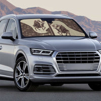 Western Yoke Auto Sun Shade Skeleton Cowboy Santa On A Reindeer - Wonder Print Shop