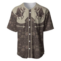 Western Yoke Baseball Jersey Skeleton Cowboy Santa On A Reindeer - Wonder Print Shop