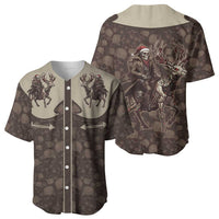 Western Yoke Baseball Jersey Skeleton Cowboy Santa On A Reindeer - Wonder Print Shop