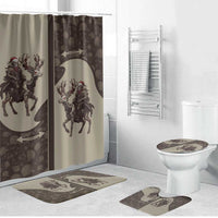 Western Yoke Bathroom Set Skeleton Cowboy Santa On A Reindeer - Wonder Print Shop