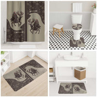 Western Yoke Bathroom Set Skeleton Cowboy Santa On A Reindeer - Wonder Print Shop