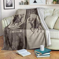 Western Yoke Blanket Skeleton Cowboy Santa On A Reindeer - Wonder Print Shop
