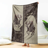 Western Yoke Blanket Skeleton Cowboy Santa On A Reindeer - Wonder Print Shop