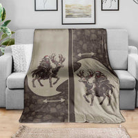 Western Yoke Blanket Skeleton Cowboy Santa On A Reindeer - Wonder Print Shop