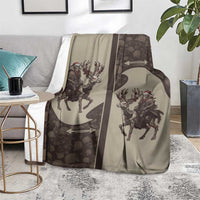 Western Yoke Blanket Skeleton Cowboy Santa On A Reindeer - Wonder Print Shop